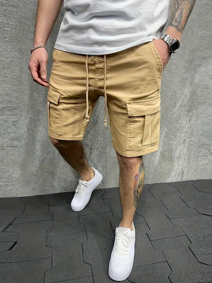 Men's Cargo Shorts with Drawstring and Ample Pockets for Outdoor Adventures