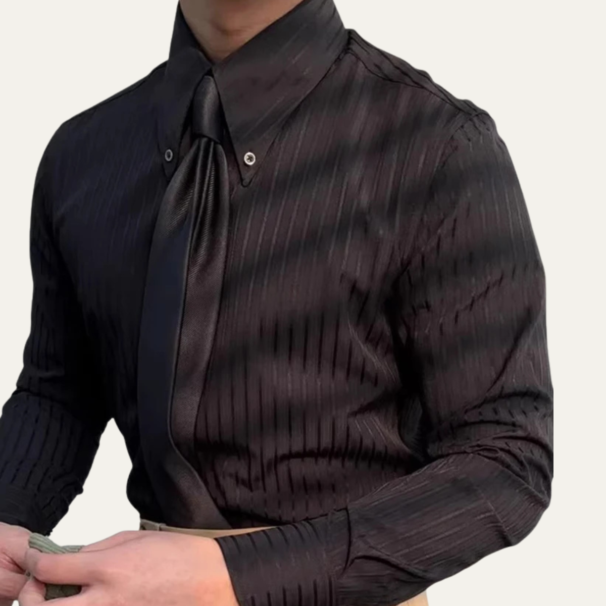 The Harrington Men’s Vintage Shirt – Turn Down Collar Button Up Dress Shirt