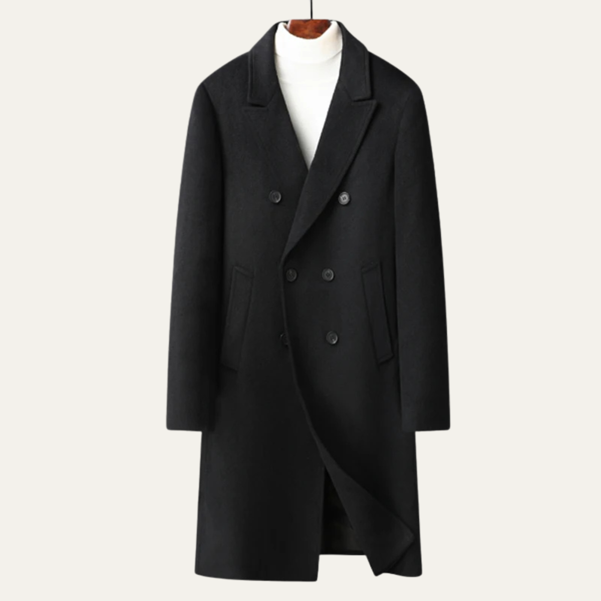 The Lucca Men's Long Wool Double Breasted Winter Overcoat