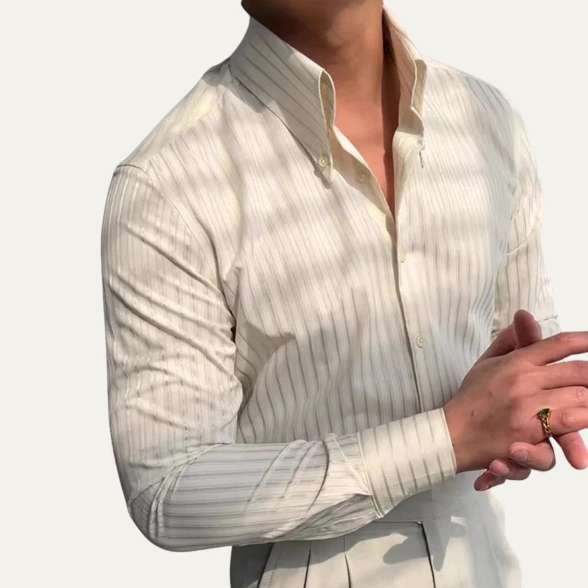 The Harrington Men’s Vintage Shirt – Turn Down Collar Button Up Dress Shirt