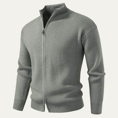 The Lothian Men's Trendy Collar Stand Knit Zip Cardigan Sweater