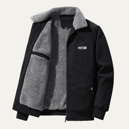 The Bassano Men’s Warm Zip Up Fleece Lined Corduroy Winter Jacket