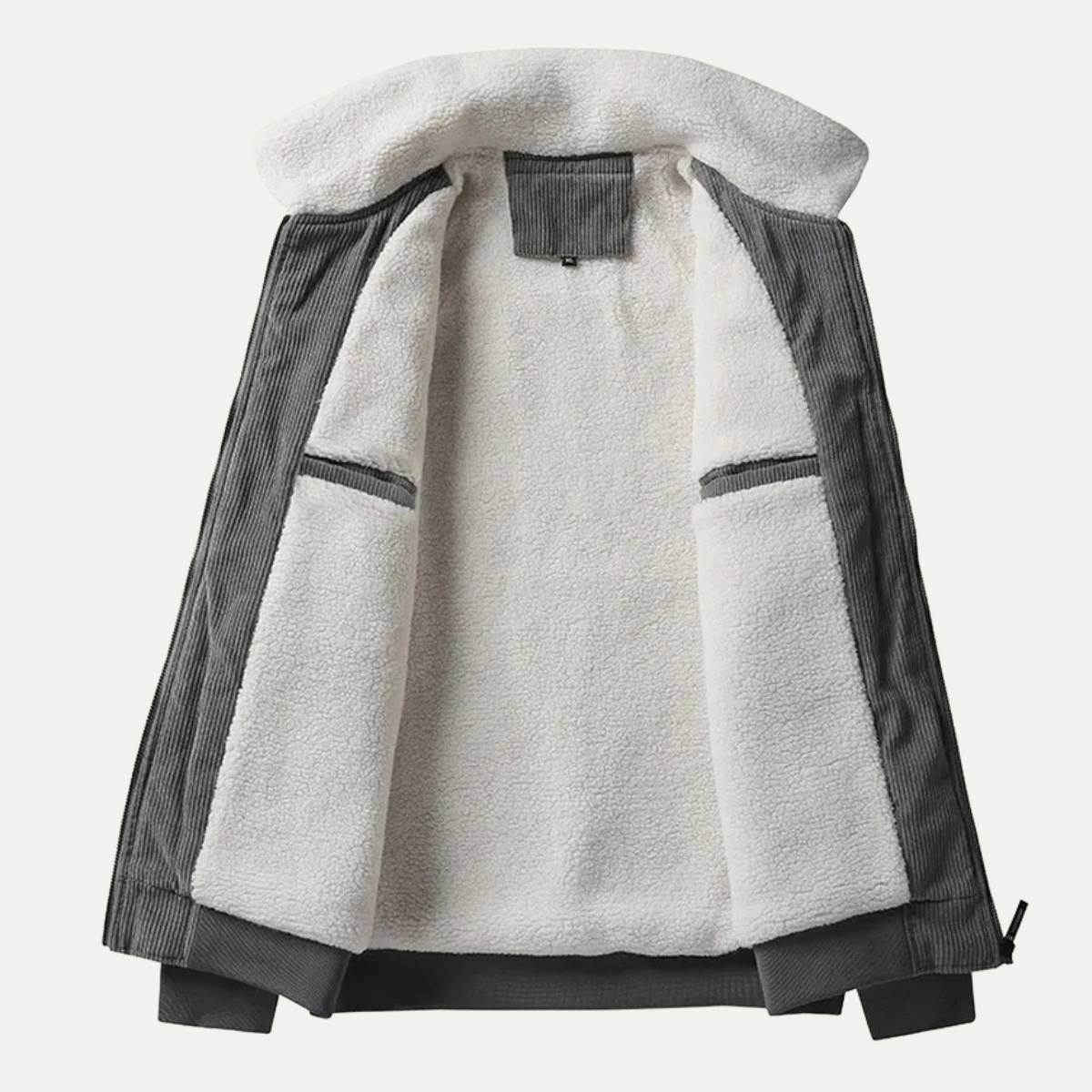 The Bassano Men’s Warm Zip Up Fleece Lined Corduroy Winter Jacket