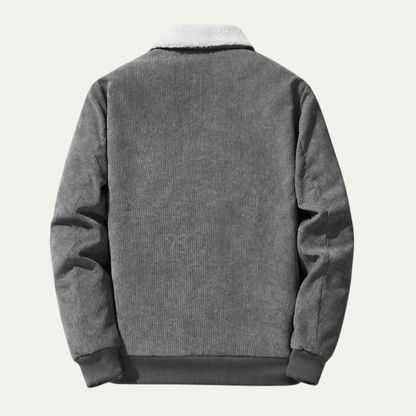 The Bassano Men’s Warm Zip Up Fleece Lined Corduroy Winter Jacket