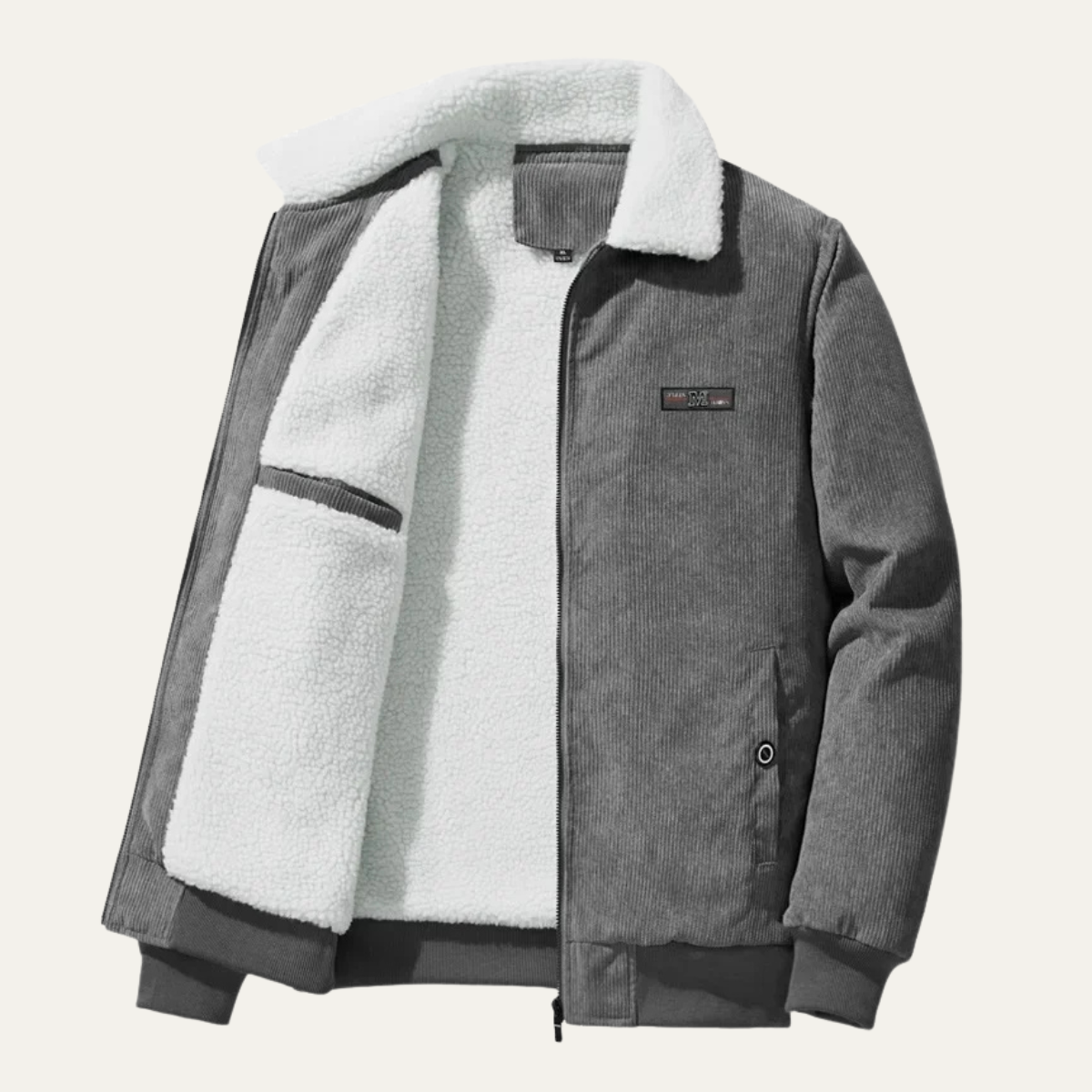 The Bassano Men’s Warm Zip Up Fleece Lined Corduroy Winter Jacket