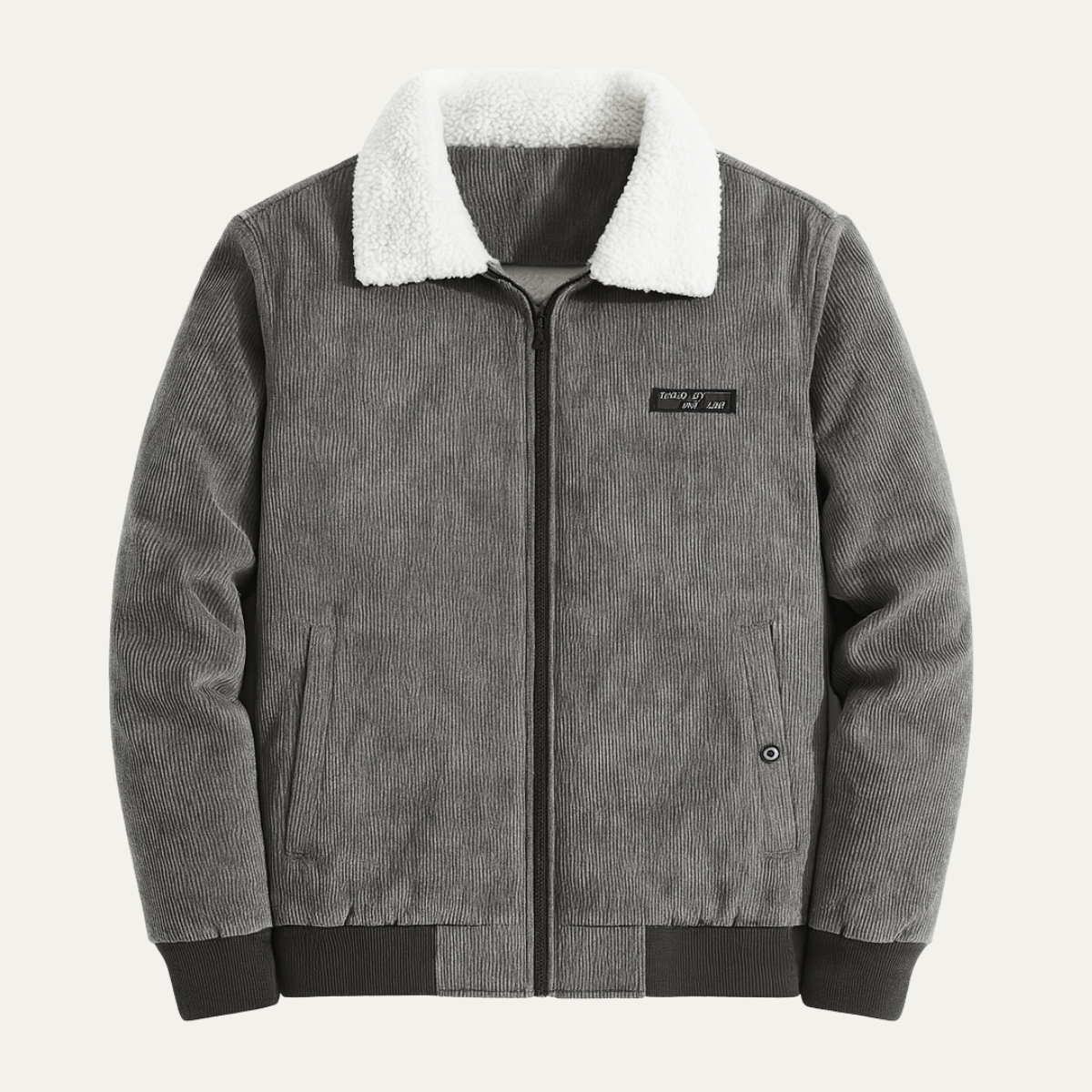 The Bassano Men’s Warm Zip Up Fleece Lined Corduroy Winter Jacket