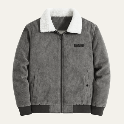 The Bassano Men’s Warm Zip Up Fleece Lined Corduroy Winter Jacket