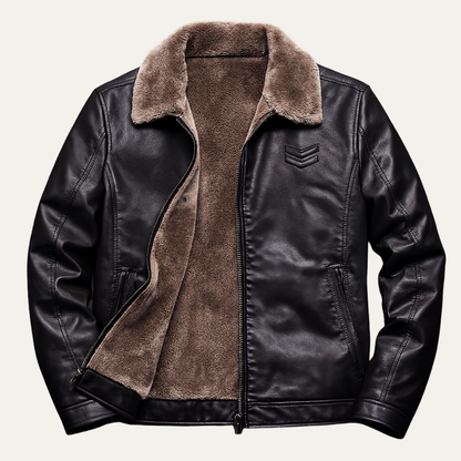 The Menton Men’s Winter Fleece Lined Leather Shearling Jacket