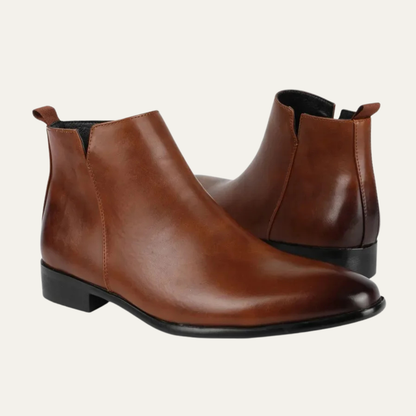 The Marostica Men’s Classic Leather Slip On Ankle Dress Boots