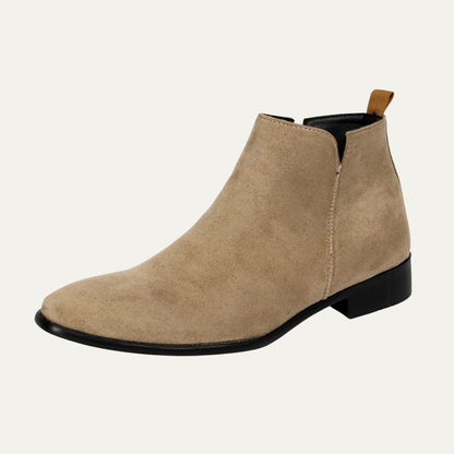 The Asiago Men’s Suede Chelsea Slip-On Ankle Dress Boots