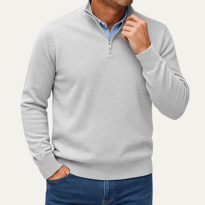 The Kidlington Men's Quarter Zip Lightweight Knit Sweater