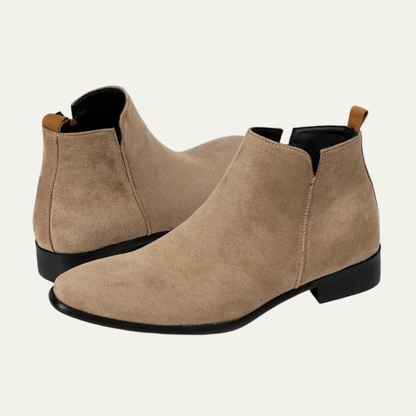 The Asiago Men’s Suede Chelsea Slip-On Ankle Dress Boots