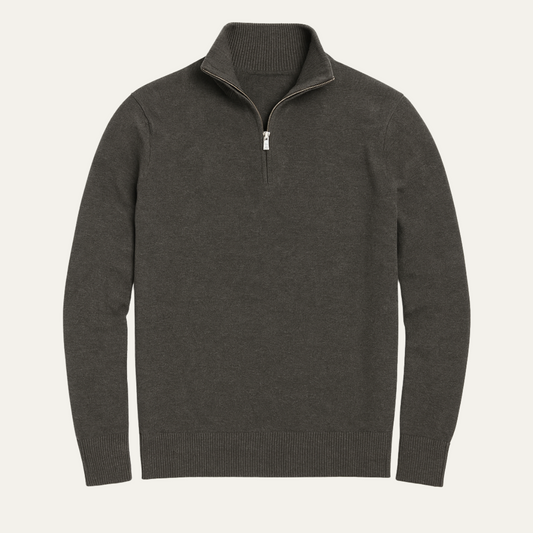 The Kidlington Men's Quarter Zip Lightweight Knit Sweater