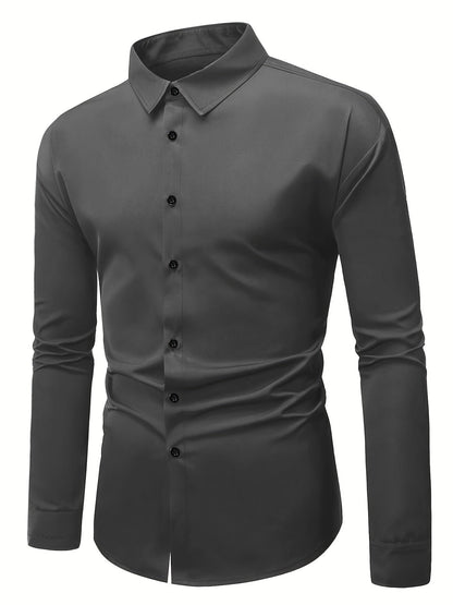 Chic Notched Collar Solid Color Shirt for Any Occasion