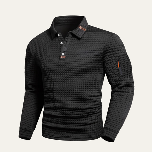 The Veneto Men’s Textured Winter Casual Sweater with Zip Sleeve Pocket