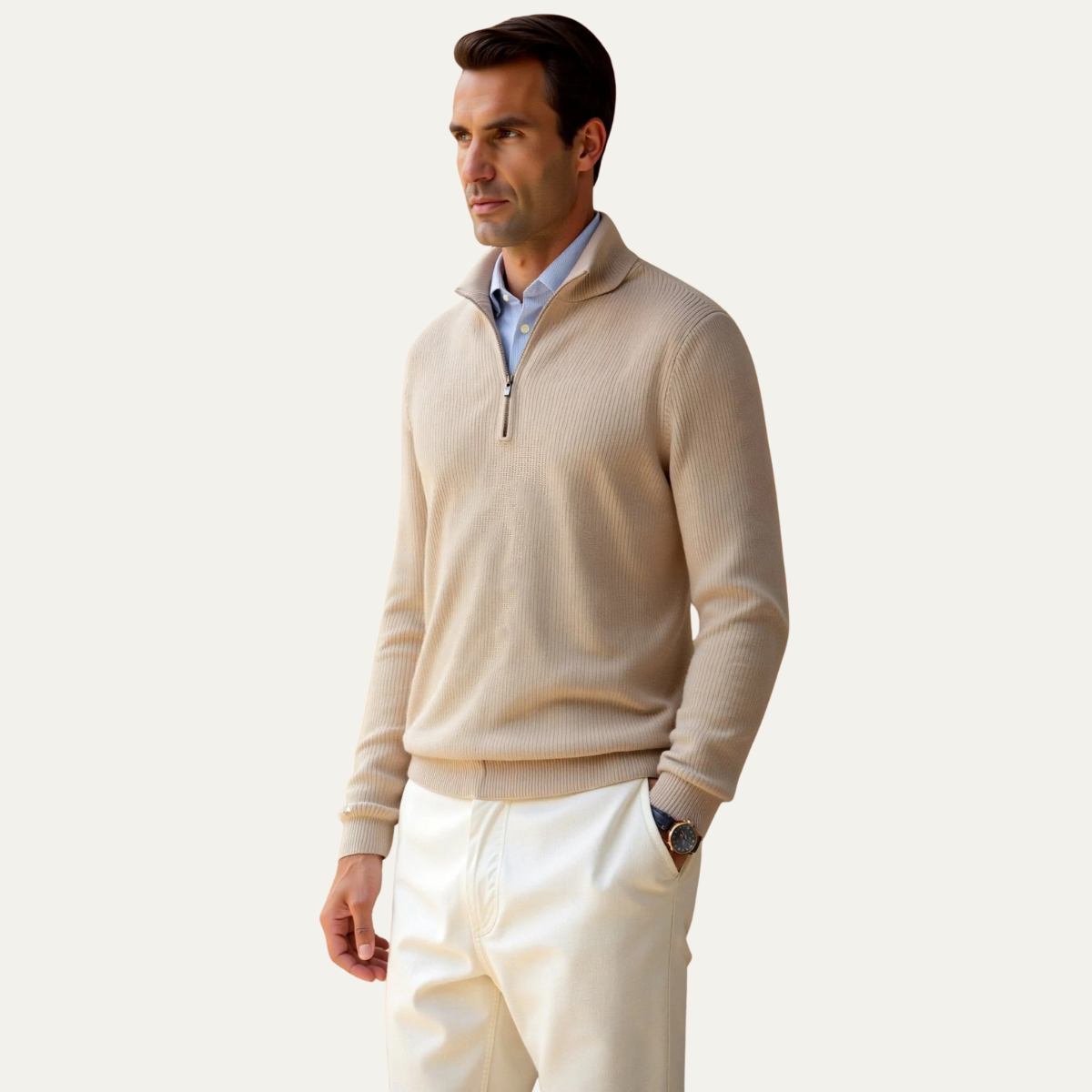 The Berkhamsted Men's Half Zip Lightweight Knit Sweater