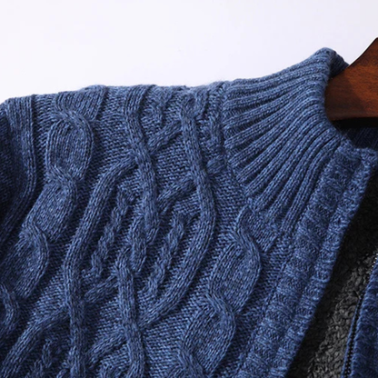 The Wentworth Men’s Thick Wool Fleece Cardigan – Warm Knit Cashmere