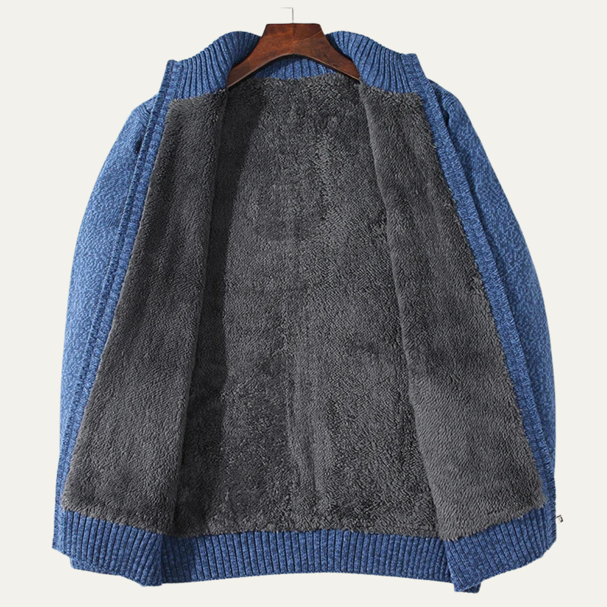 The Wentworth Men’s Thick Wool Fleece Cardigan – Warm Knit Cashmere