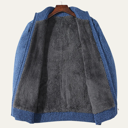 The Wentworth Men’s Thick Wool Fleece Cardigan – Warm Knit Cashmere