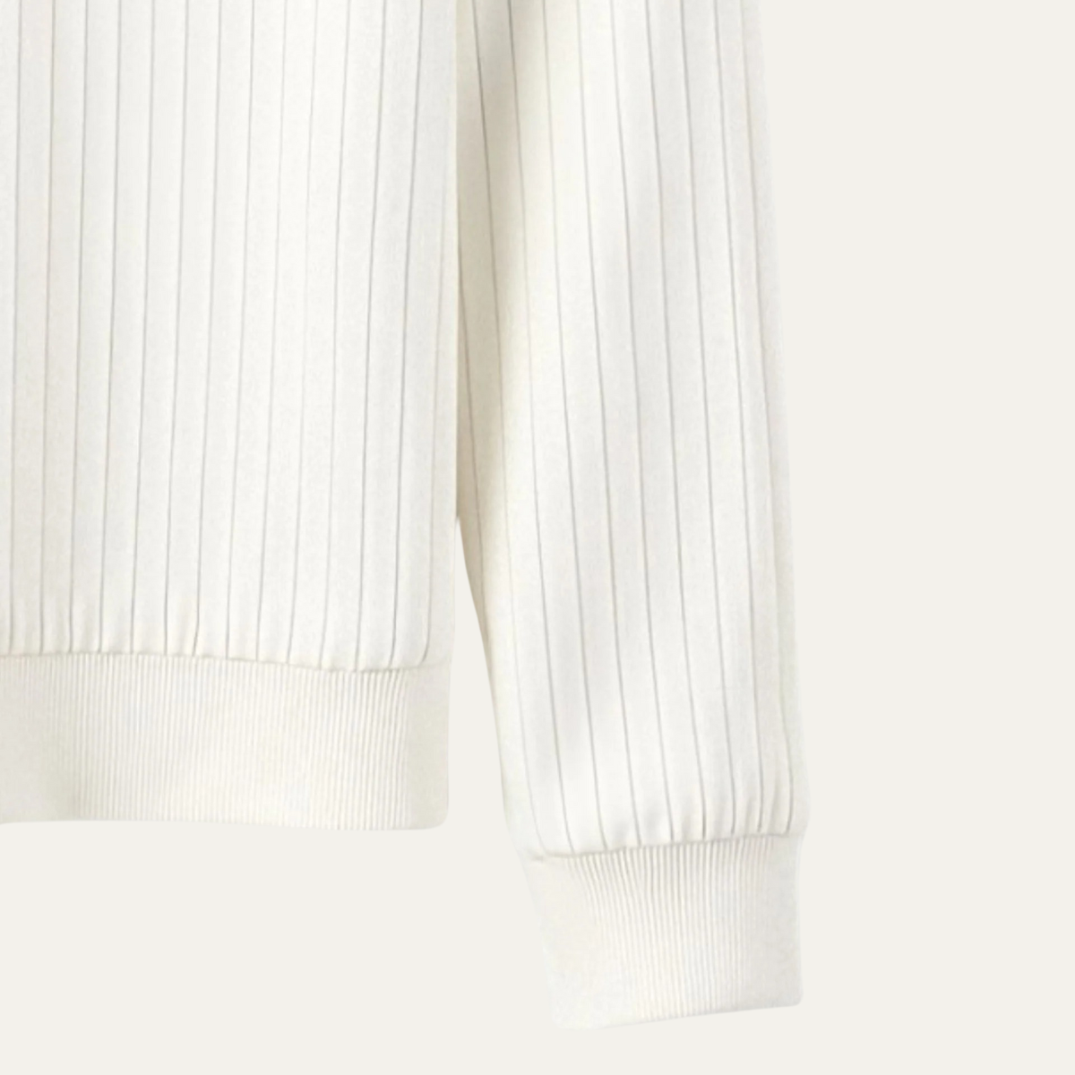 The Cookham Men's White Ribbed Crew Neck Sweater