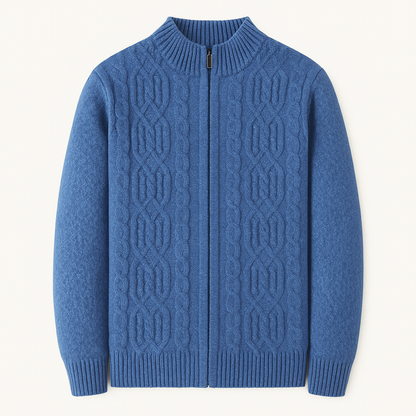 The Wentworth Men’s Thick Wool Fleece Cardigan – Warm Knit Cashmere