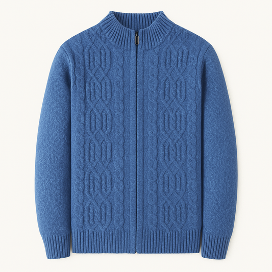 The Wentworth Men’s Thick Wool Fleece Cardigan – Warm Knit Cashmere