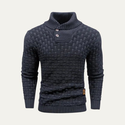 The Brighton Men’s Chunky Knit Sweater with Buttons