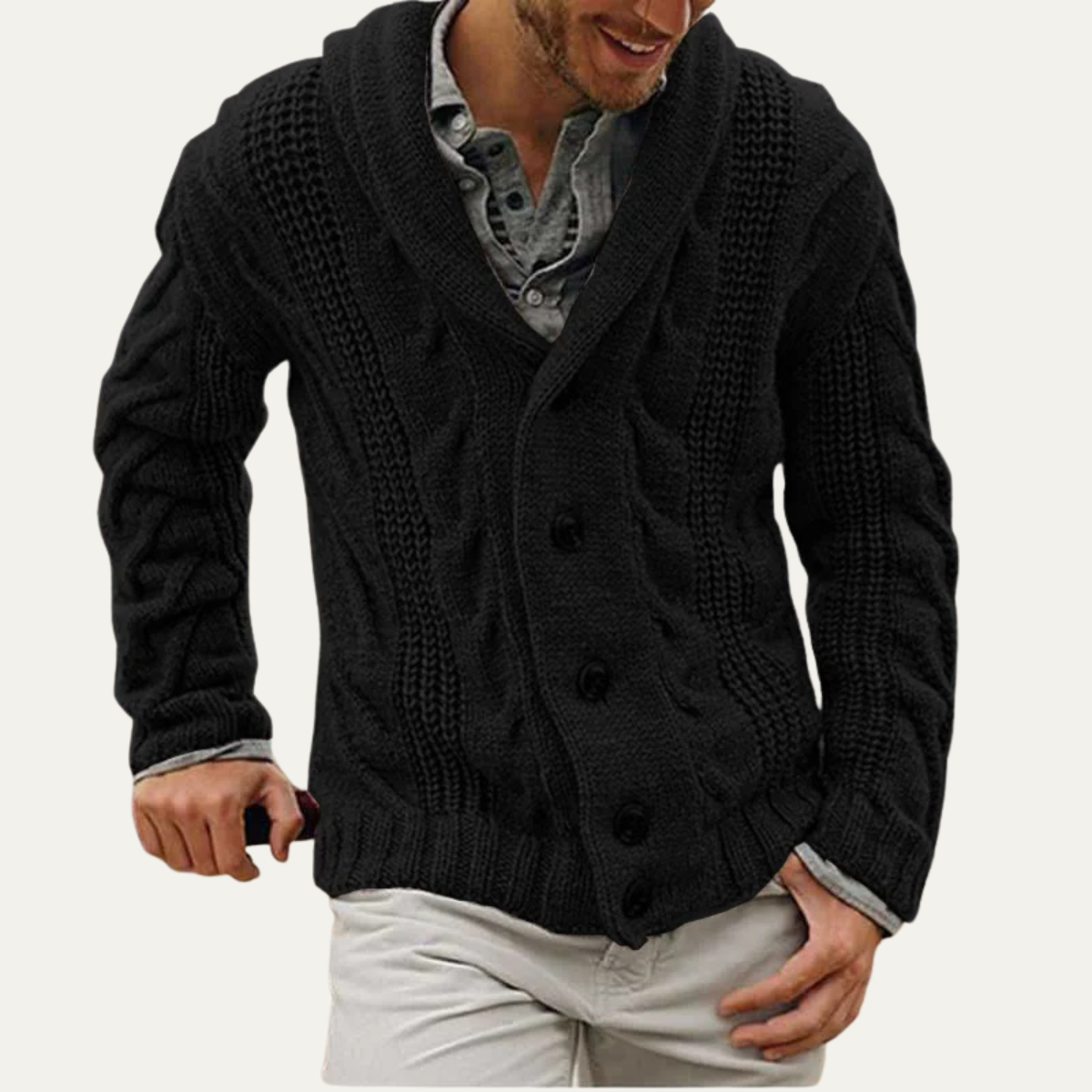 The Ischia Men's Knitted Loose Coarse Yarn Cardigan