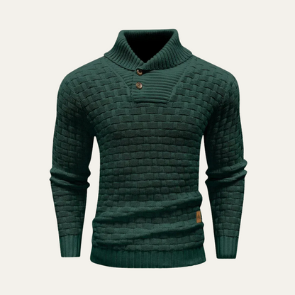 The Brighton Men’s Chunky Knit Sweater with Buttons