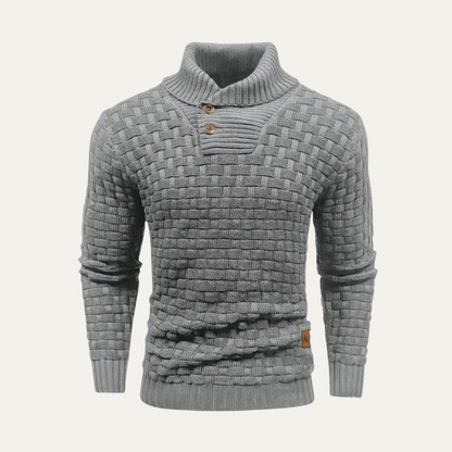 The Brighton Men’s Chunky Knit Sweater with Buttons