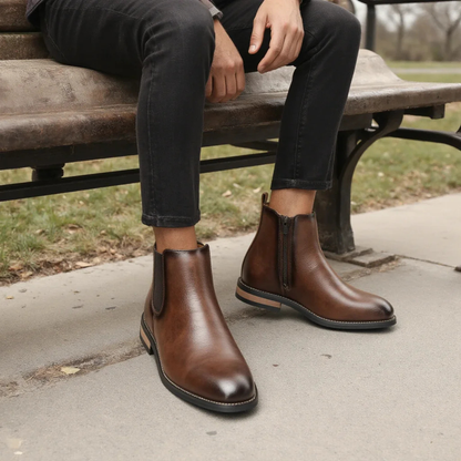 The Sicily Men’s Smart Casual Slip On Leather Chelsea Boots