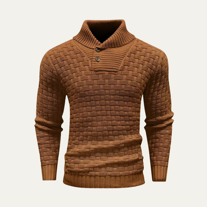 The Brighton Men’s Chunky Knit Sweater with Buttons