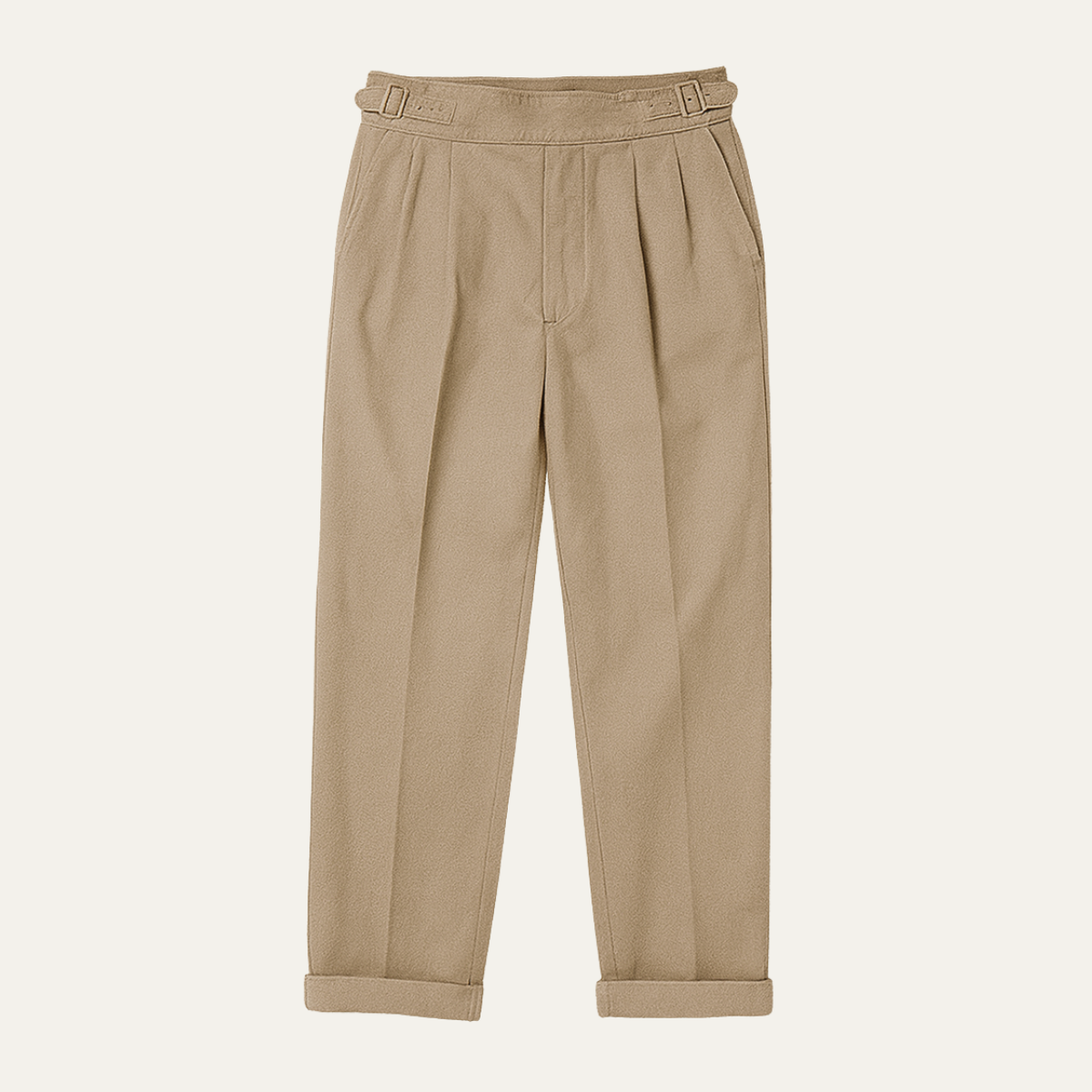 The Huskisson Men’s High Waisted Relaxed Straight Leg Dress Pants – Khaki