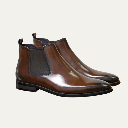 The Liguria Men’s Leather Classic Slip On Ankle Chelsea Boots