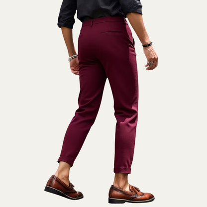 The Santa Monica Men’s Smart Casual Slim Fit Tailored Dress Pants – Burgundy