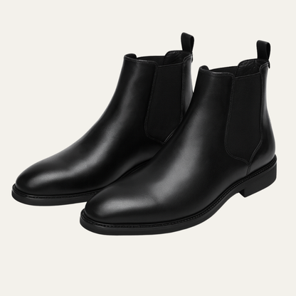 The Lucerne Men’s Classic Slip On Leather Chelsea Boots – Black