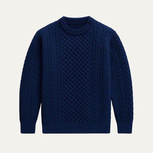 The Donegal Cable Knit Crew Neck Sweater for Men
