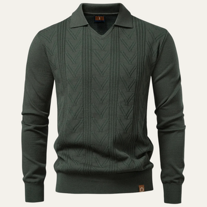 The Scarborough Men's Knit Casual Polo Sweater