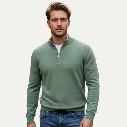 The Carver Men’sSoft Knit Casual Half Zip Cotton Sweater