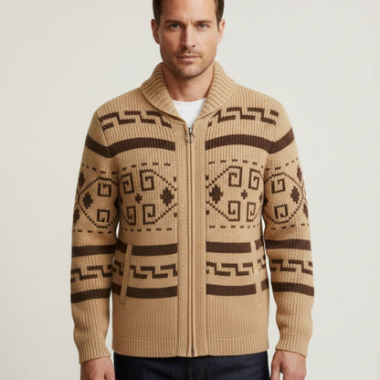 The Orvieto Men’s Vintage Thick Winter Shawl Collar Knit Cardigan