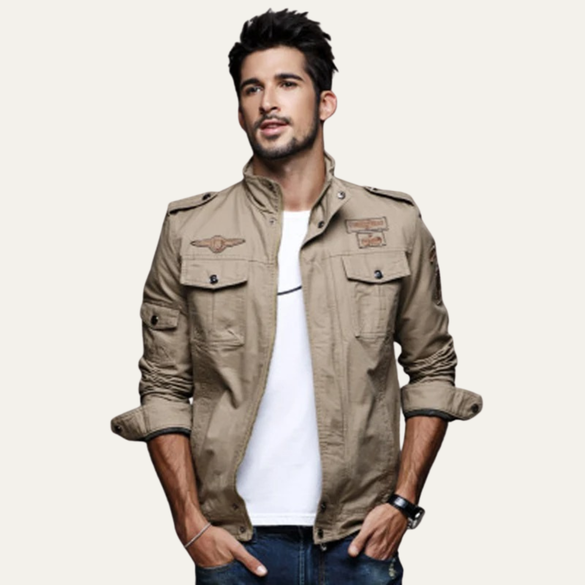 The Aberdeen Men’s Trendy Cargo Cotton Jacket with Pockets
