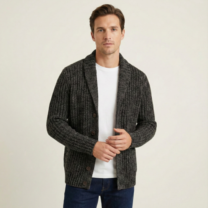 The Montpellier Men’s Chunky Knit Shawl Collar Cardigan