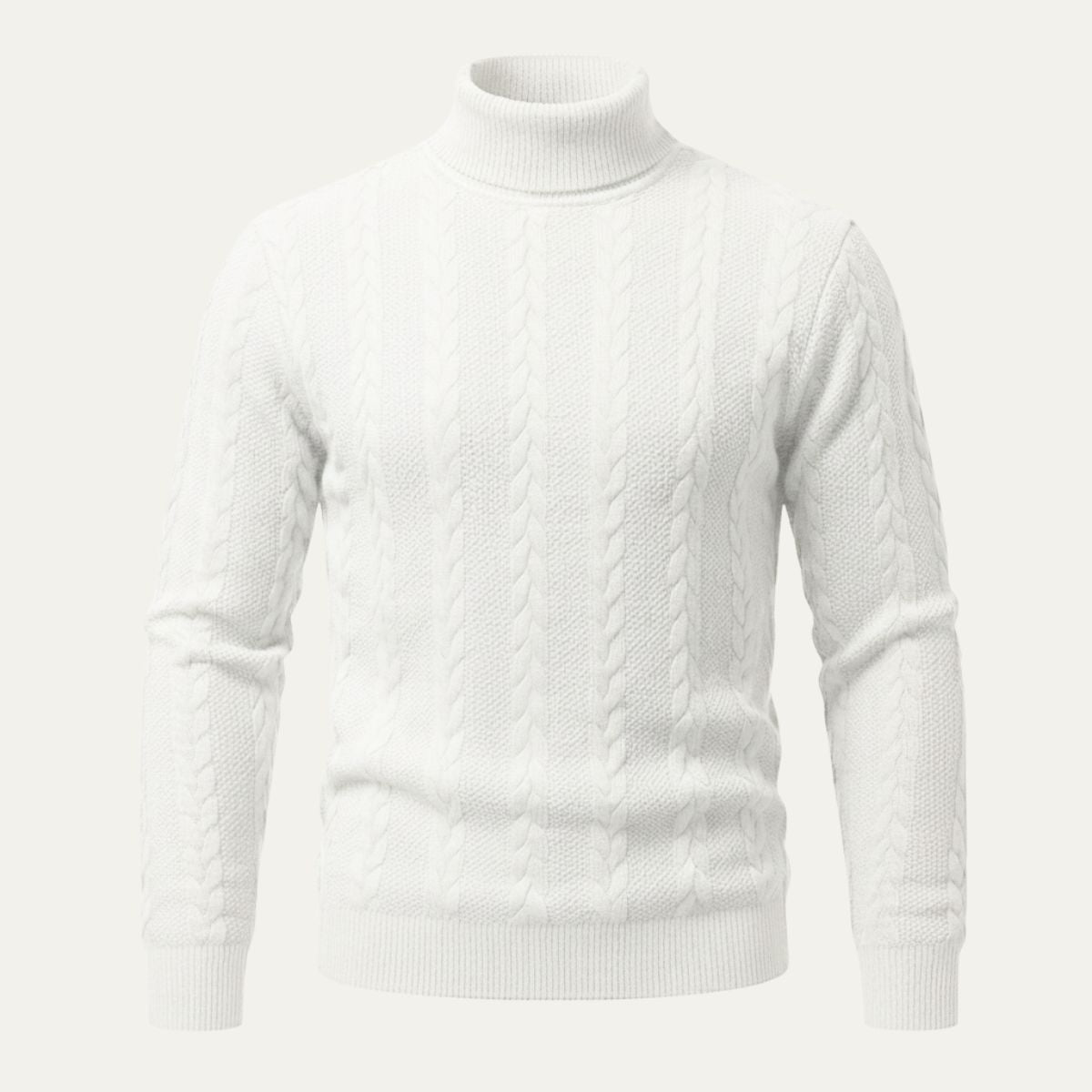 The Paestum Men’s Warm Ribbed Cable Knit Turtleneck Sweater