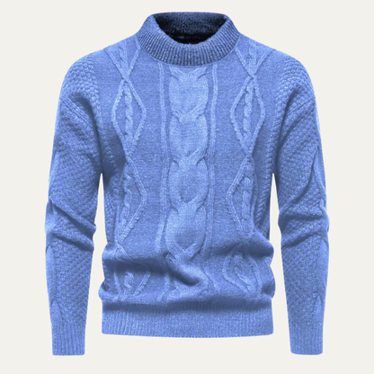 The Birchcrest Men’s Cable Winter Trendy Round Neck Knit Sweater