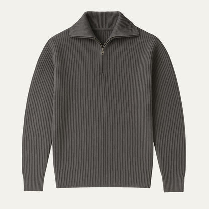 The Merino Knitted Quarter Zip Sweater
