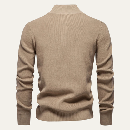 The Vulcano Men's Mock Neck Button Up Turtleneck Sweater