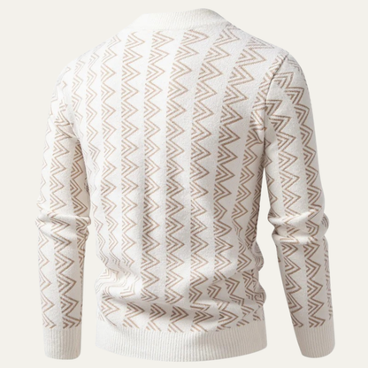The Elmcrest Men’s Warm Geometric Pattern Crew Neck Knit Sweater