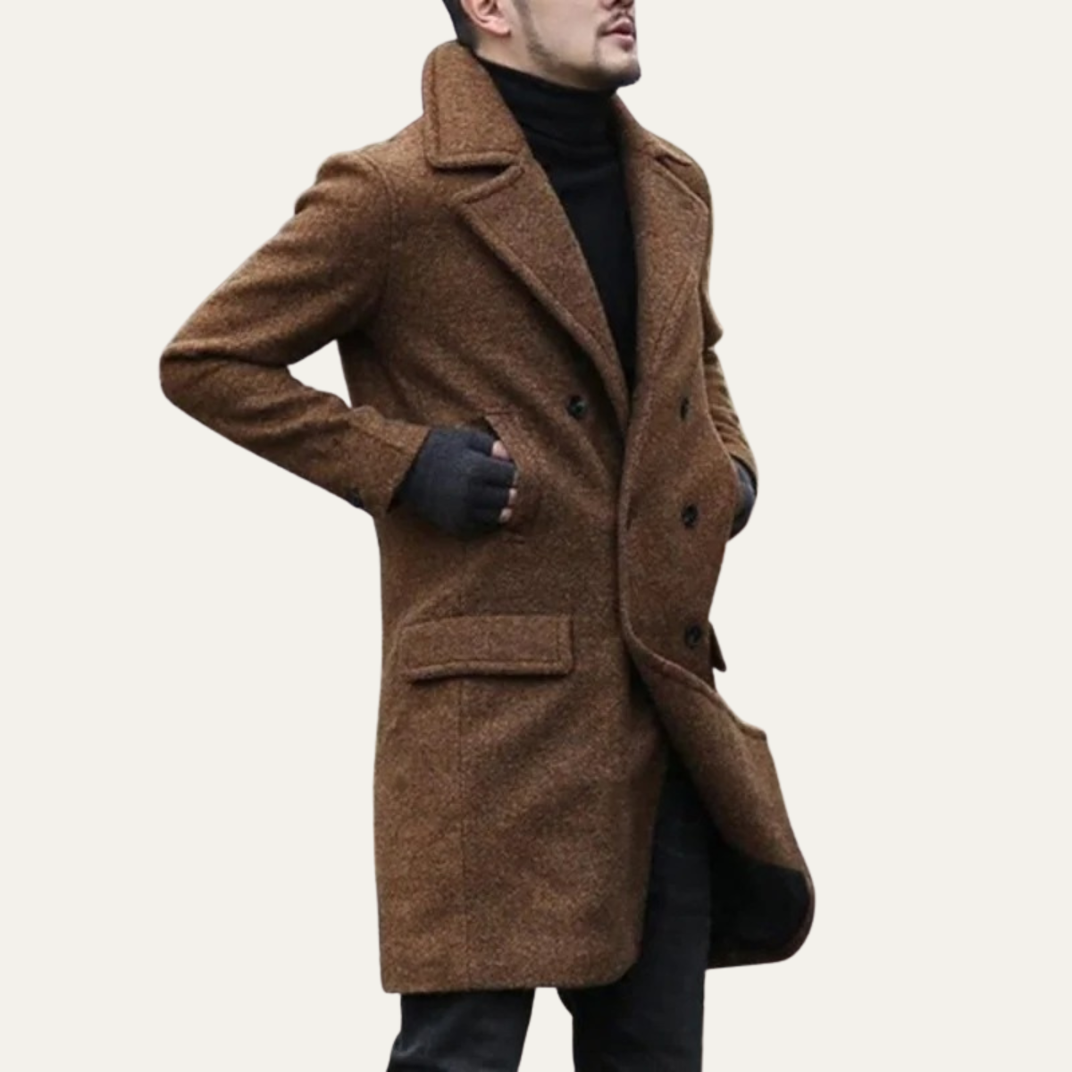 The Ashridge Men’s Wool Blend Double Breasted Trench Coat
