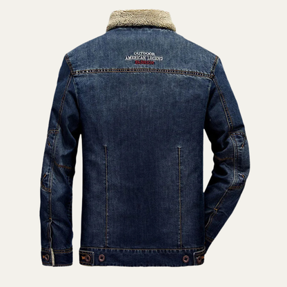 The Palmi Men’s Winter Sherpa Lined Denim Jacket with Collar