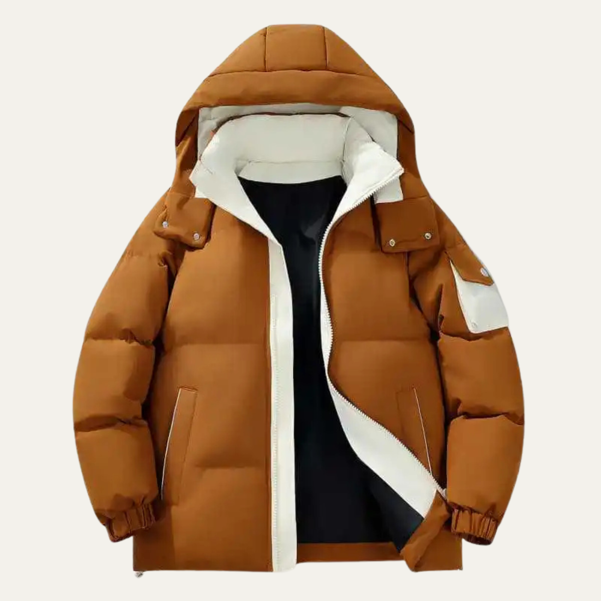 The Redwood Park Men’s Winter Thick Warm Puffer Snow Jacket with Stand Collar